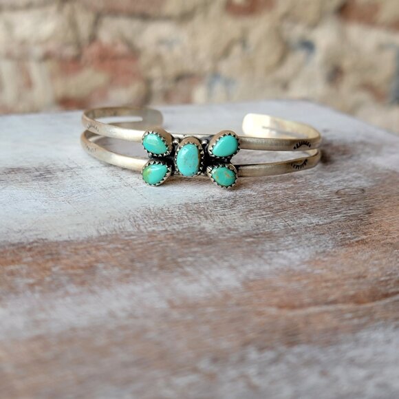 Langley Authentic Turquoise Cuff Bracelet - Picture 3 of 7